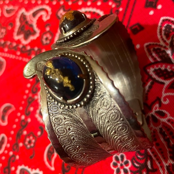 Beautiful Vintage Bracelet - Silver with Gold Flakes 70’s 80’s - Picture 2 of 5